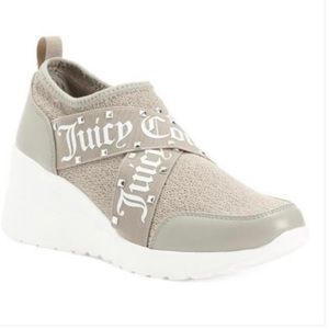 Juicy Couture Gray Laceless Platform Sneakers, size 9